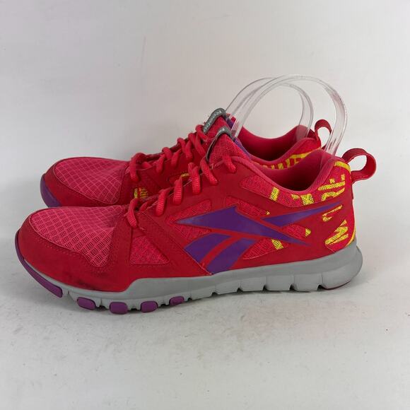 Reebok sublite foam running shoes 7.5 neon bright pink grey purple lightweight - Picture 5 of 12